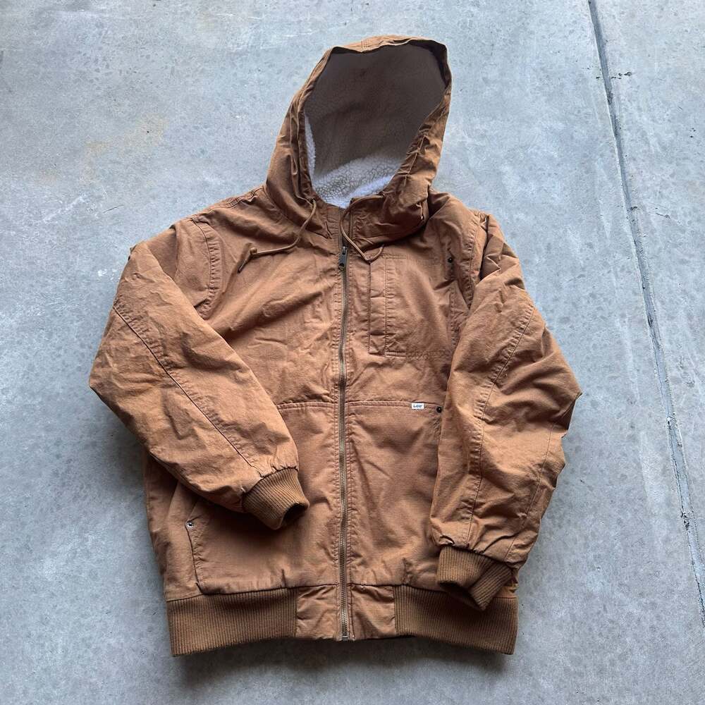 VTG Lee Workwear Canvas Sherpa Lined Jacket - Large